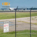 high security airport fence with razor wire